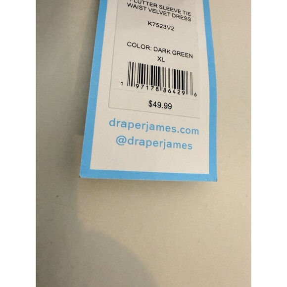 NEW Draper James Green Velvet Wrap Dress Size XL Short  Sleeve - Picture 11 of 15